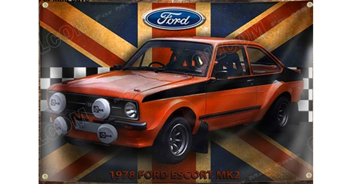 Drapeau/bannière BLANCS Ford Capri GT Coupé 150 cm x 90 cm neuf